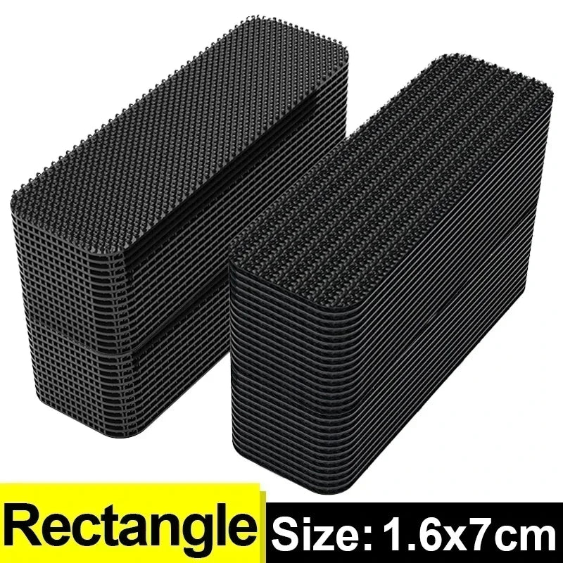 Auto Adhesive Velcros Tape Household Floor Mats Sewing Self-adhesive. With Anti Slip Grip Tape Stickers Hook-and-loop Fastener Peaceful Pleasures Health and Wellness Rectangle 1.6x7cm 10Pair (20Pcs)