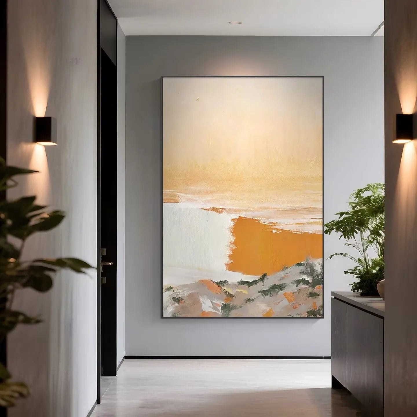 Nordic Abstract Oil Painting On Canvas Pure Handmade Wall Art Picture For Home Decor Haning Poster Mural For Living Room Bedroom Peaceful Pleasures Health and Wellness