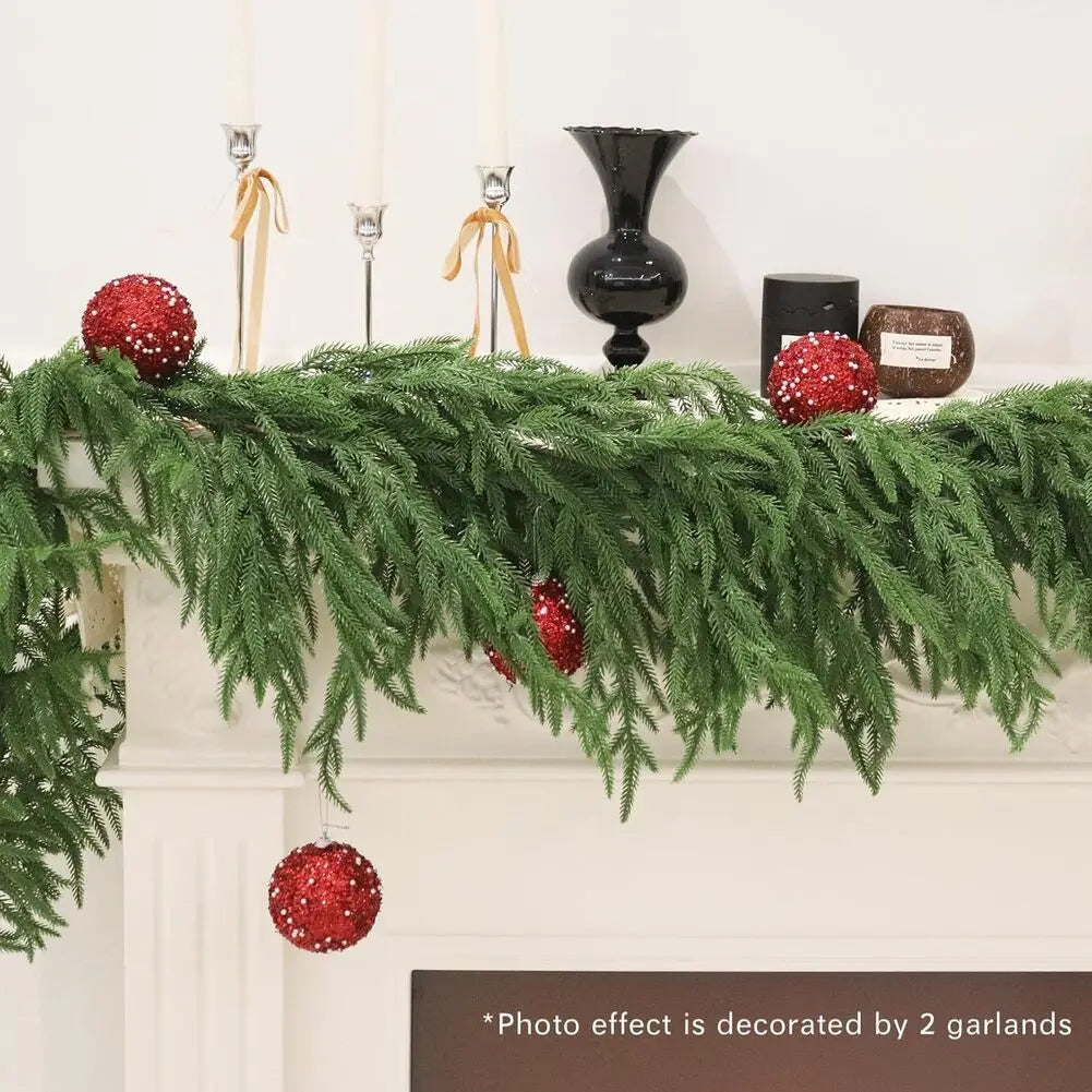 Indoor Christmas Decor Featuring Simulated Pine Needles Rattan