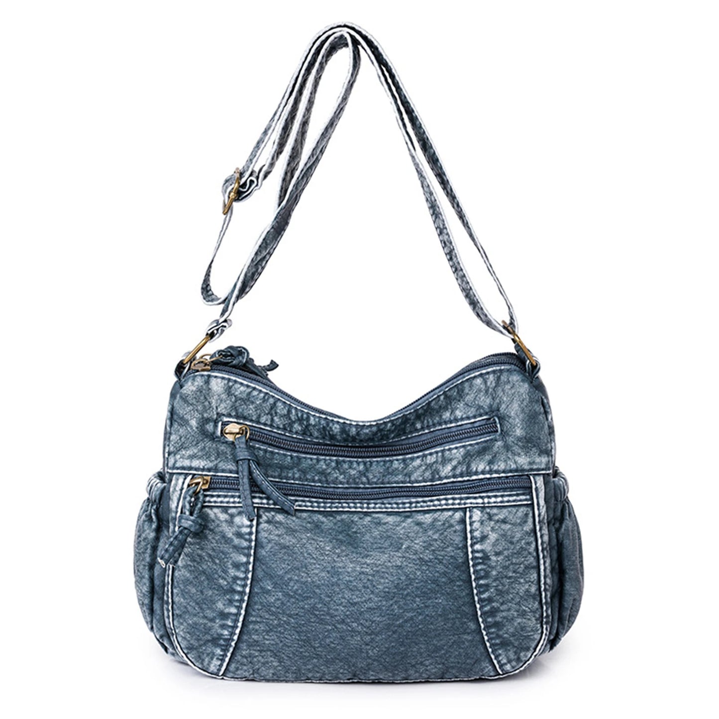 Women's Simple Shoulder Bags Easy to Match Multifunctional Shoulder Bag Suitable for Work Shopping Gatherings Peaceful Pleasures Health and Wellness Lake Blue
