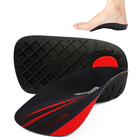 3/4 Flat Feet High Arch Support Insoles, Orthopedic Shoes Sole Pads For Relief Heel Pain, Plantar Fasciitis, Over-Pronation etc. Peaceful Pleasures Health and Wellness