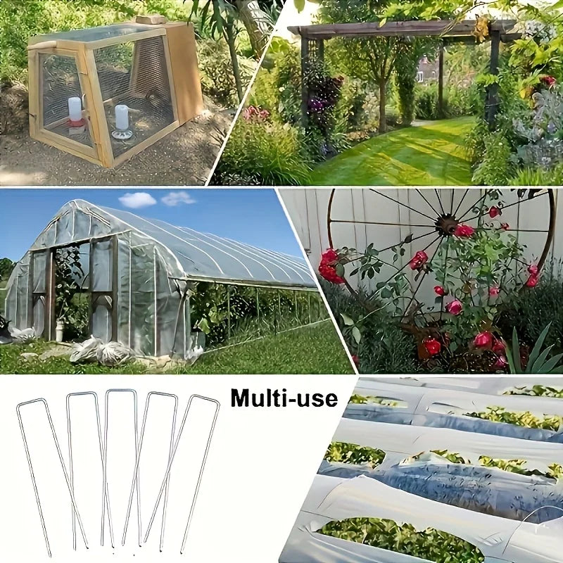 Heavy Duty U-Shaped Garden Stakes & Staples – 25/50 Pack