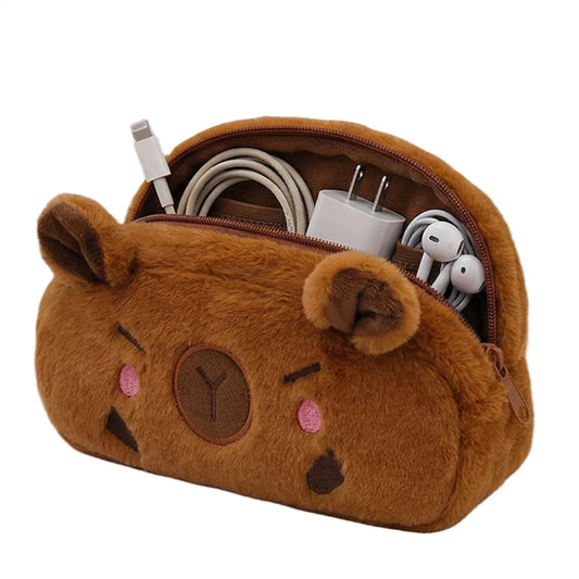 Cute Capybara Pencil Case – Large Plush Pen Pouch for Kids Kids Pencil Case Oasis Select