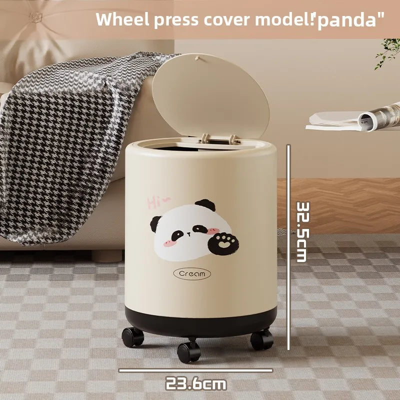 Premium Lidded Trash Can with Wheels – Large Waste Bin