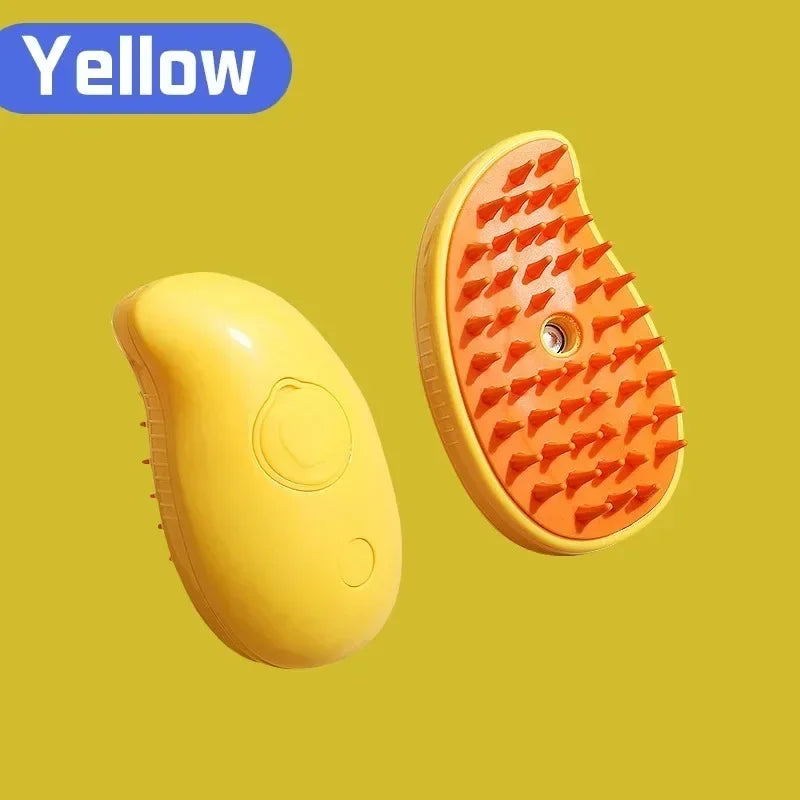 Comb Accessories for Cats 3-in-1 Cats Pet Products Electric Cats Hair Brush Sprayer Grooming Supplies Steam Massage Tool Pets Peaceful Pleasures Health and Wellness Style A Yellow