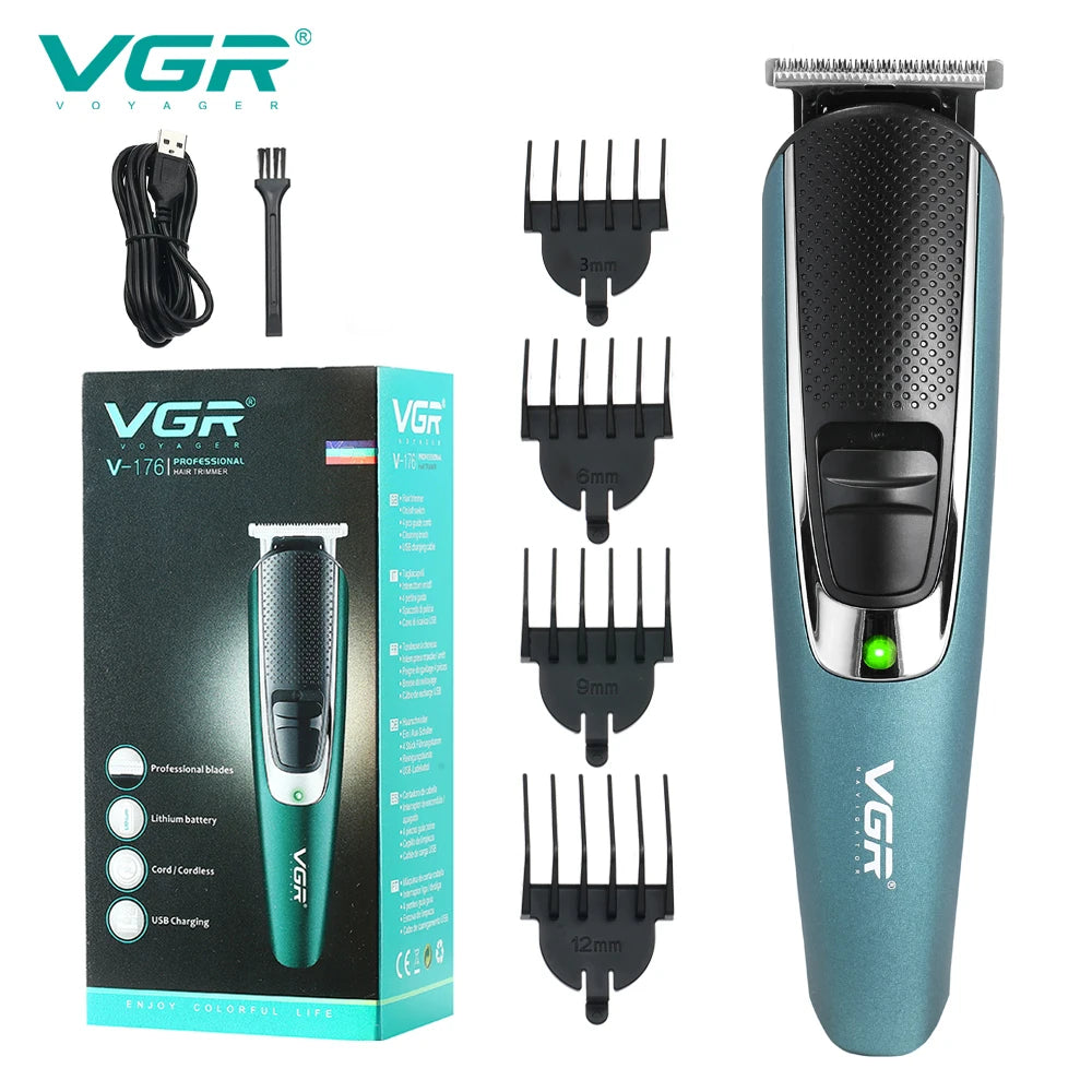 VGR 176 foreign trade oil head engraving scissors bald hair barber magic razor electric fader electric hair clipper cross-border Peaceful Pleasures Health and Wellness 176 usb