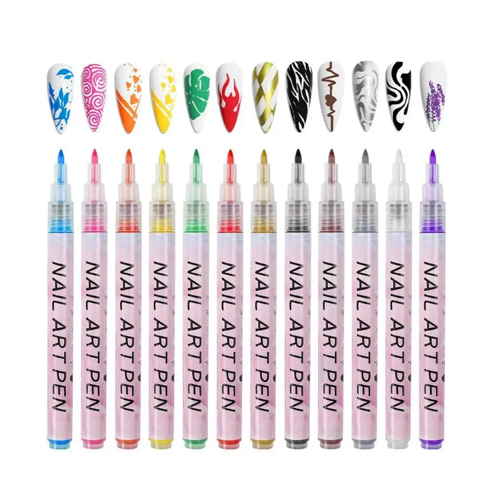 Graffiti Nail Art Pen Set Quick-drying DIY Nail Art Drawing Pen Abstract Line Manicure Tool Painting Liner For Salon Nail Art Peaceful Pleasures Health and Wellness