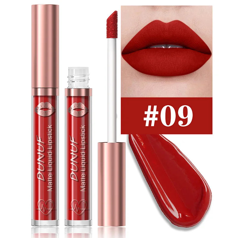 DUNUF 18-Color Matte Velvet Lipstick & Moisturizing Lip Gloss