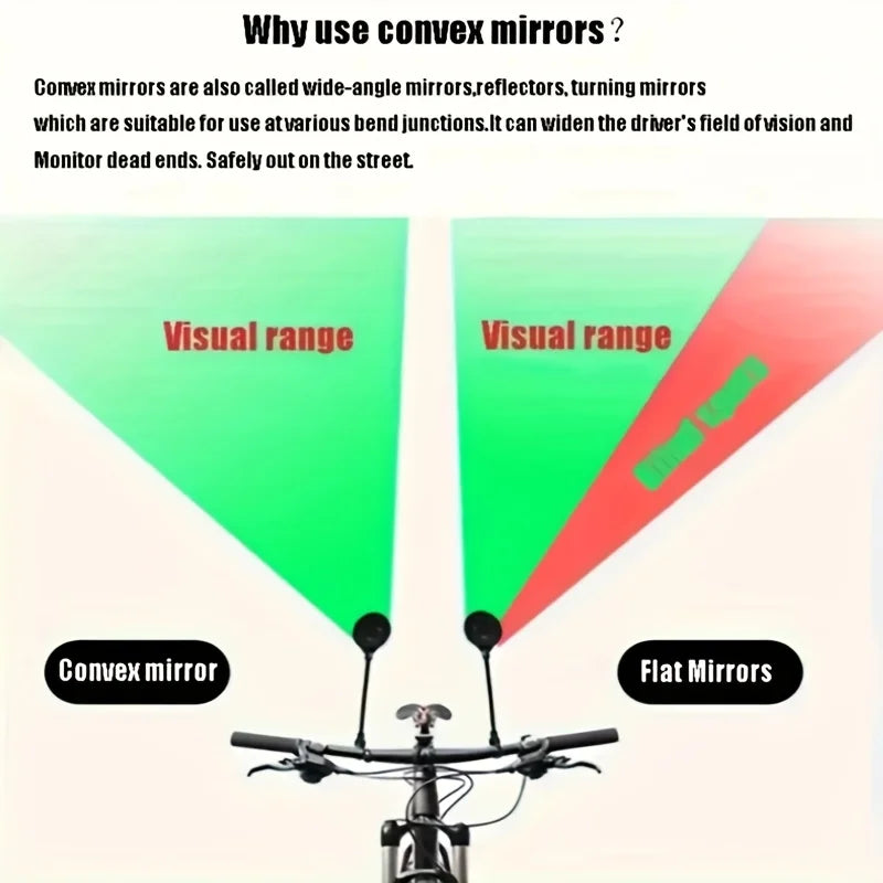 360° Adjustable Bicycle Handlebar Rearview Mirrors – 2pcs HD Convex
