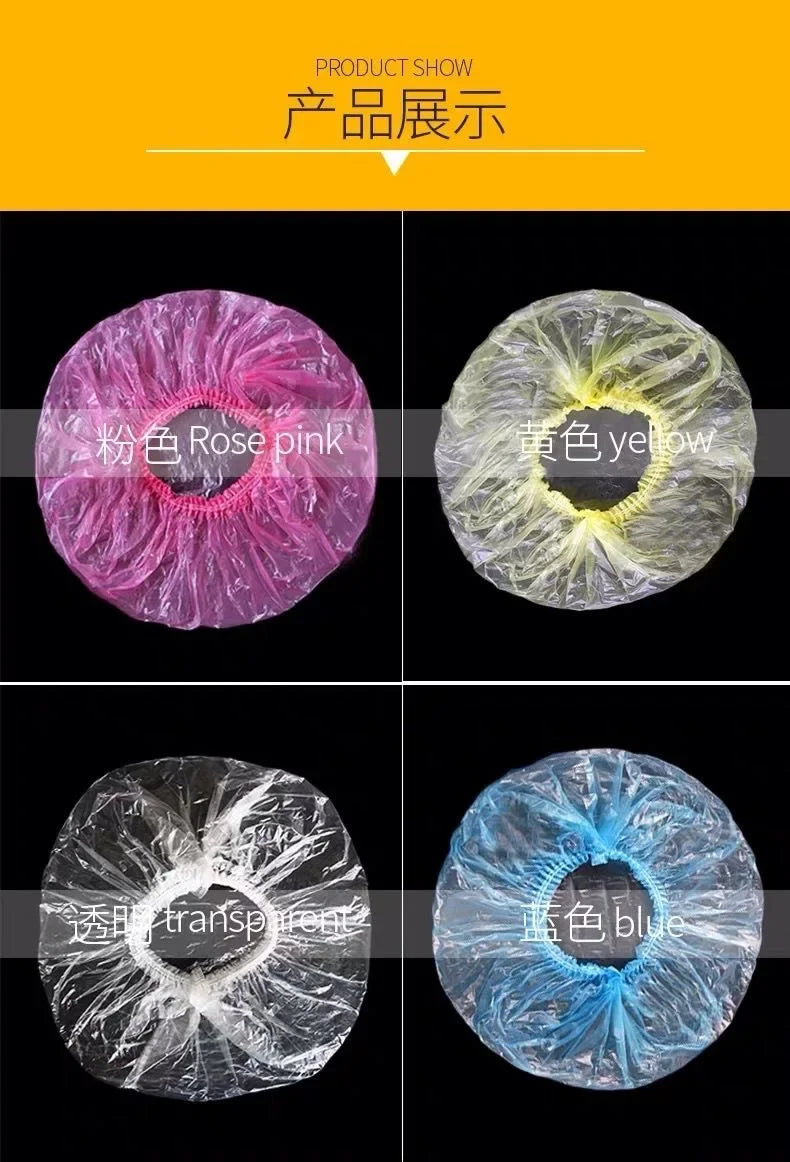 Disposable Caps Bag Transparent Shower Cap Pouch Cosmetic Mesh Cap Water Proof Organizer Hair Bonnet Organizers Home Tent Belt Peaceful Pleasures Health and Wellness