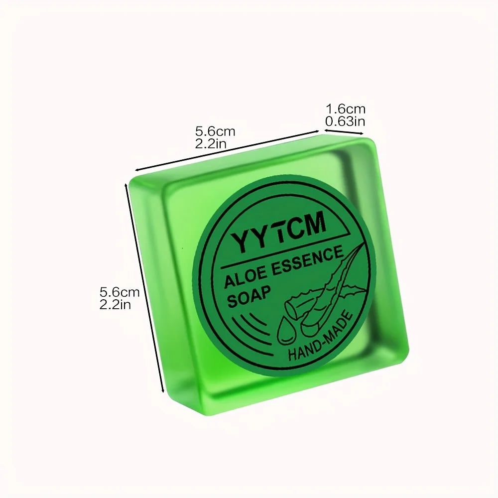 Handmade Aloe Vera Soap, Powerful Hydrating and Moisturizing, Can Be Used for Cleansing the Face and Body, Gentle and Refreshing, Deep Cleansing and Moisturizing, Suitable for Both Men and Women, 65G/Piece Peaceful Pleasures Health and Wellness