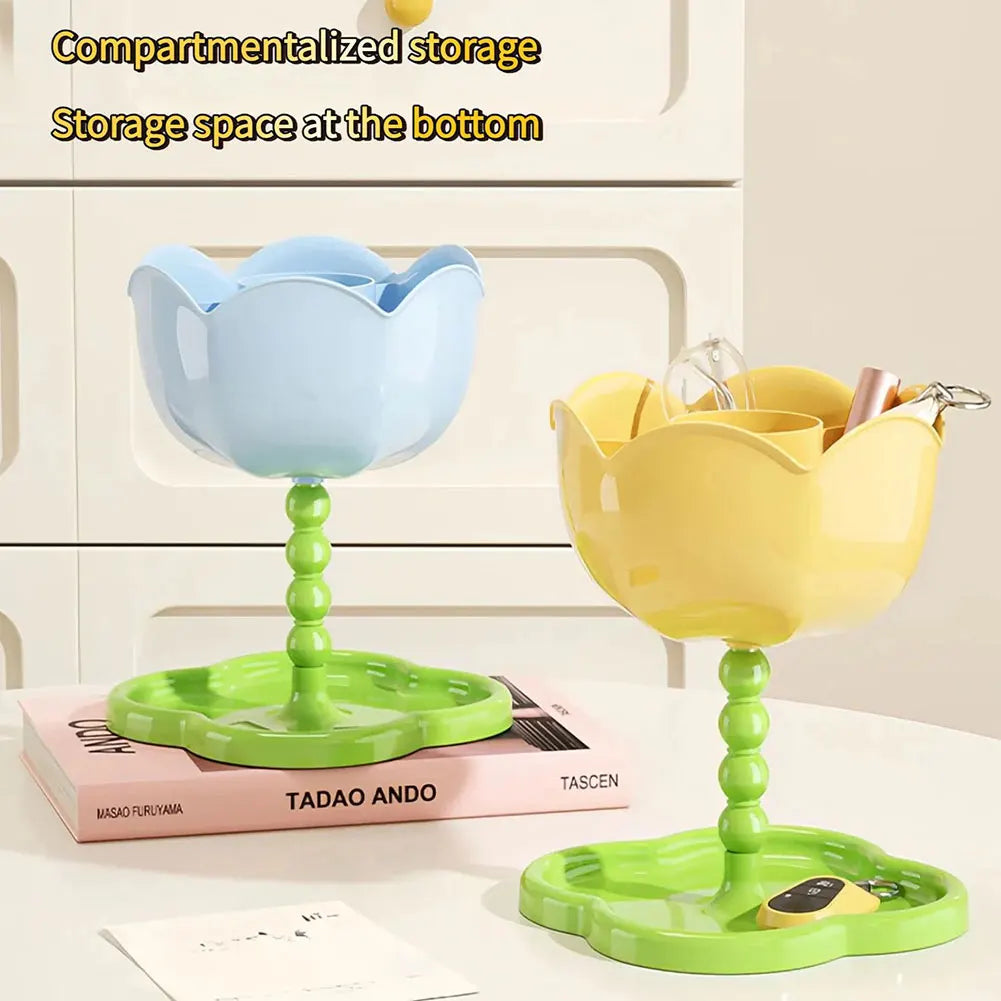 Cute Key Dish Tray Flower Shaped Hallway Double-Layer Storage Rack Living Room Desk Tray For Keys Small Items Decorative Shelf Peaceful Pleasures Health and Wellness