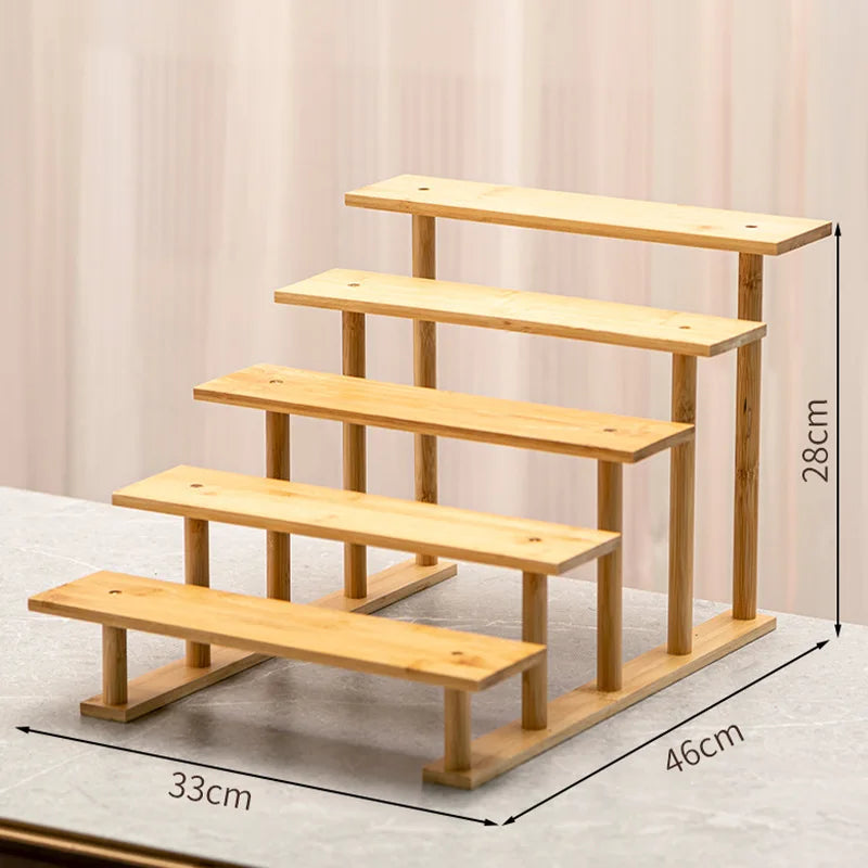 3-Layer Bamboo Desktop Shelf | Plant & Décor Storage Rack