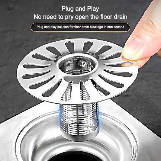 Stainless Steel Shower Floor Drain Core – Anti-Odor Hair Filter Floor Drain Insert Peaceful Pleasures Health and Wellness
