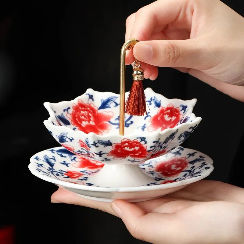 Creative Blue and White Porcelain Umbrella-shaped Ceramic Filter Tea Strainer Gongfu Tea Set Accessories Rotating Tea Filter Peaceful Pleasures Health and Wellness