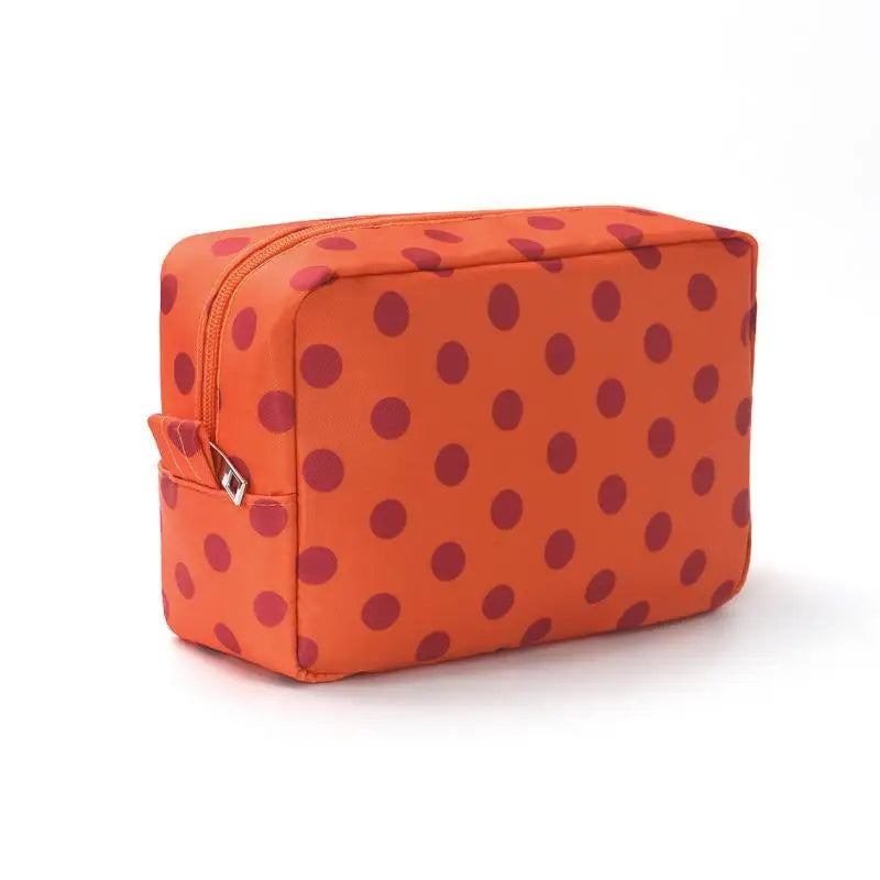 Polka Dot Waterproof Makeup Bag | Travel Toiletry Organizer