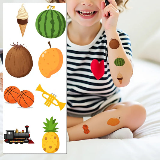 54-Piece Kids Temporary Tattoo Stickers – Cartoon Fun Designs Temporary Tattoo Stickers Oasis Select