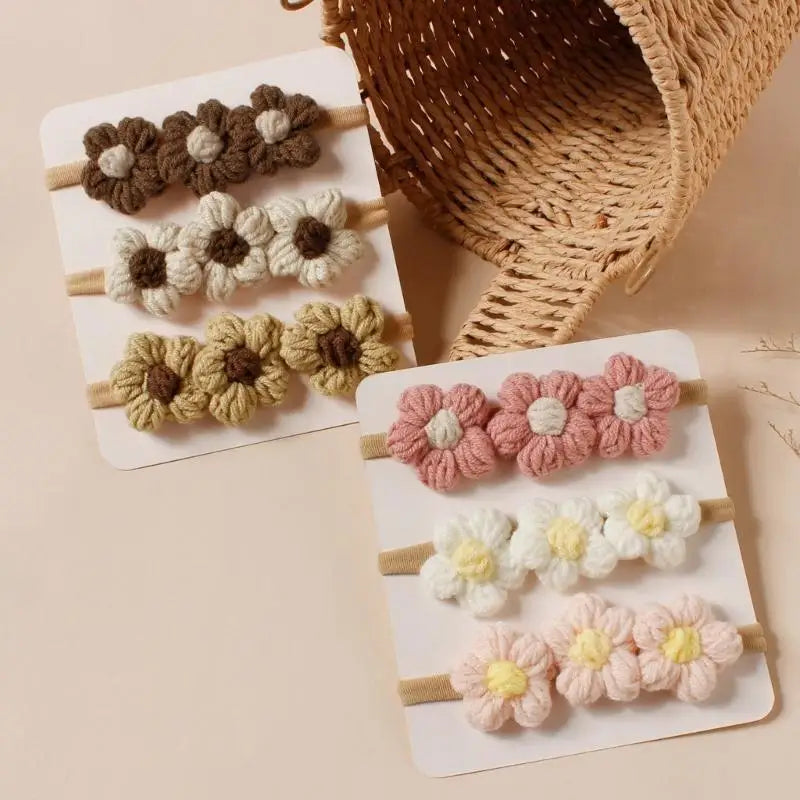 Baby Floral Headband – Soft Knit Hairband for Girls 0–1Y