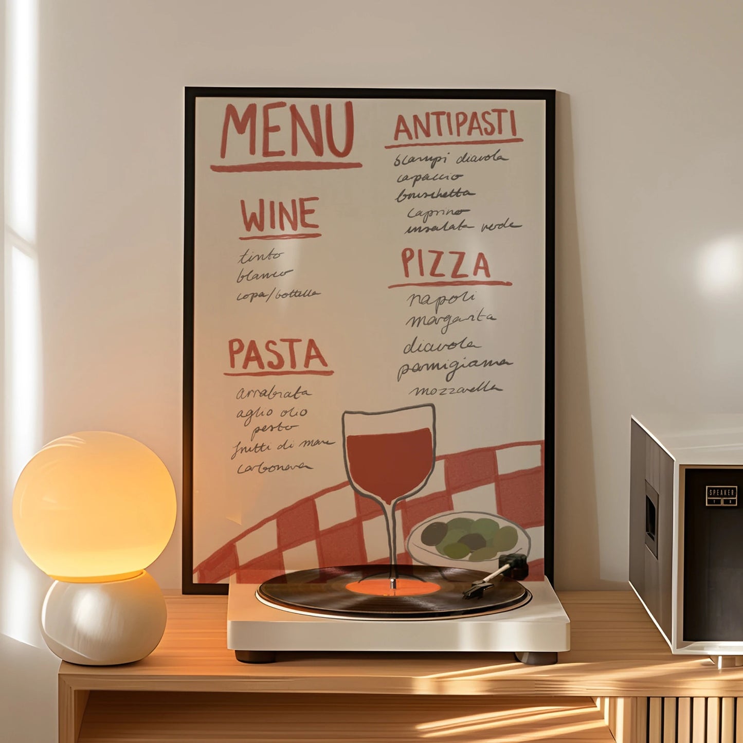 Italian Cuisine Canvas Wall Art Print | Kitchen & Dining Decor