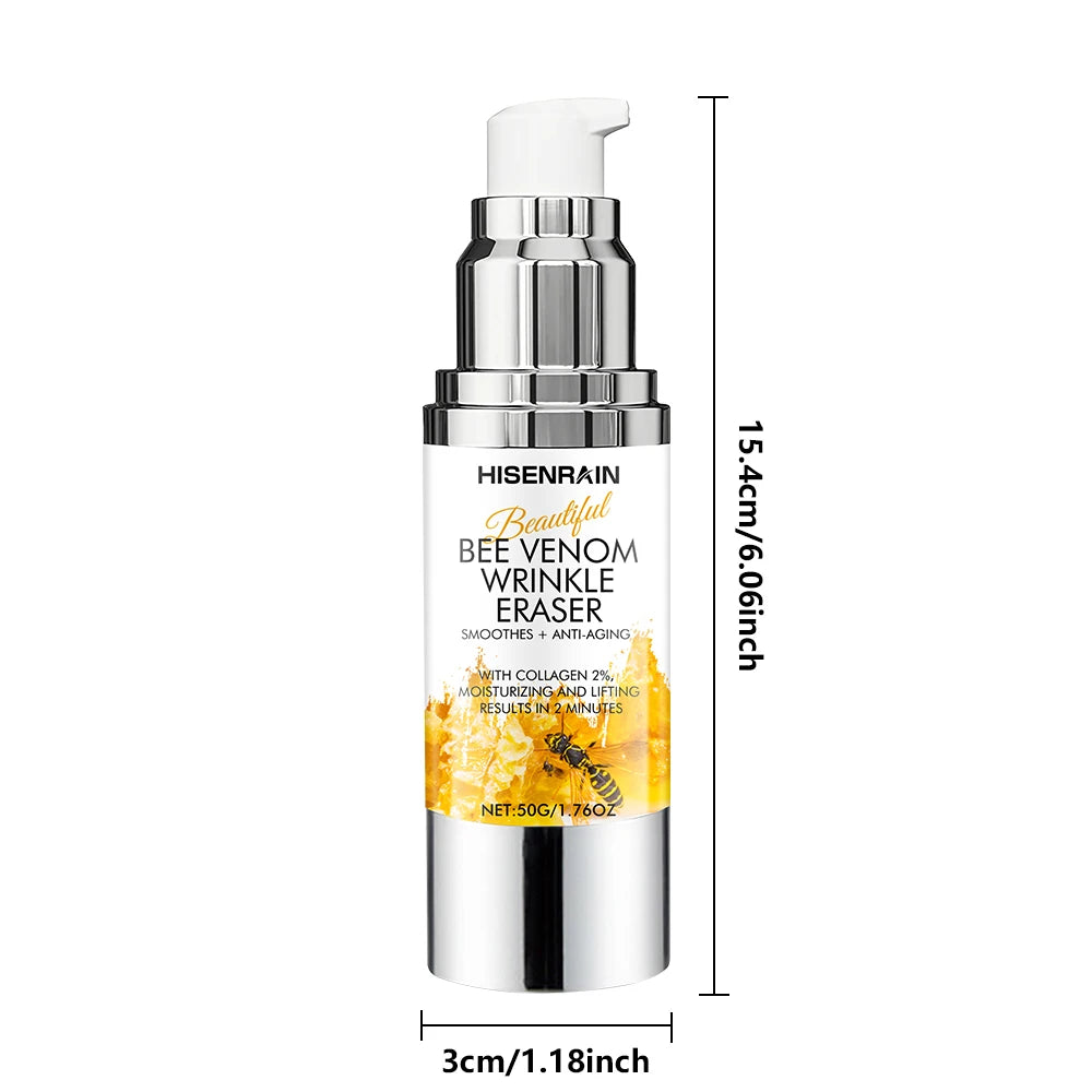 HISENRAIN Premium Bee Venom Anti-Wrinkle Cream, Vacuum Airless Pump Bottle, Lifting & Firming Moisturizer for Face & Neck. Peaceful Pleasures Health and Wellness