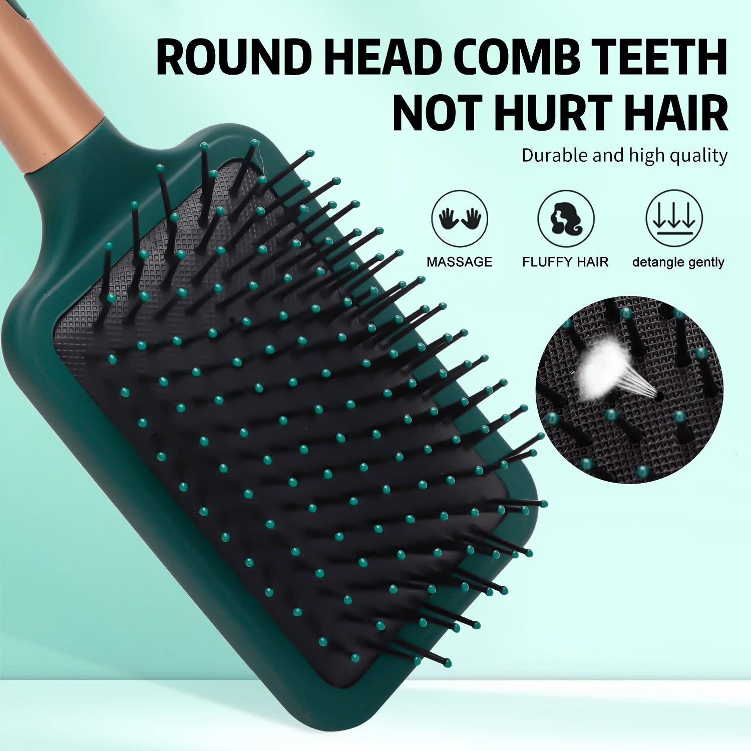 Massage Oval Comb Hair Brush Set Anti Static With Silicone Cushion Base Detangling Brush Round Hair Brush Vent Hair Brush Peaceful Pleasures Health and Wellness
