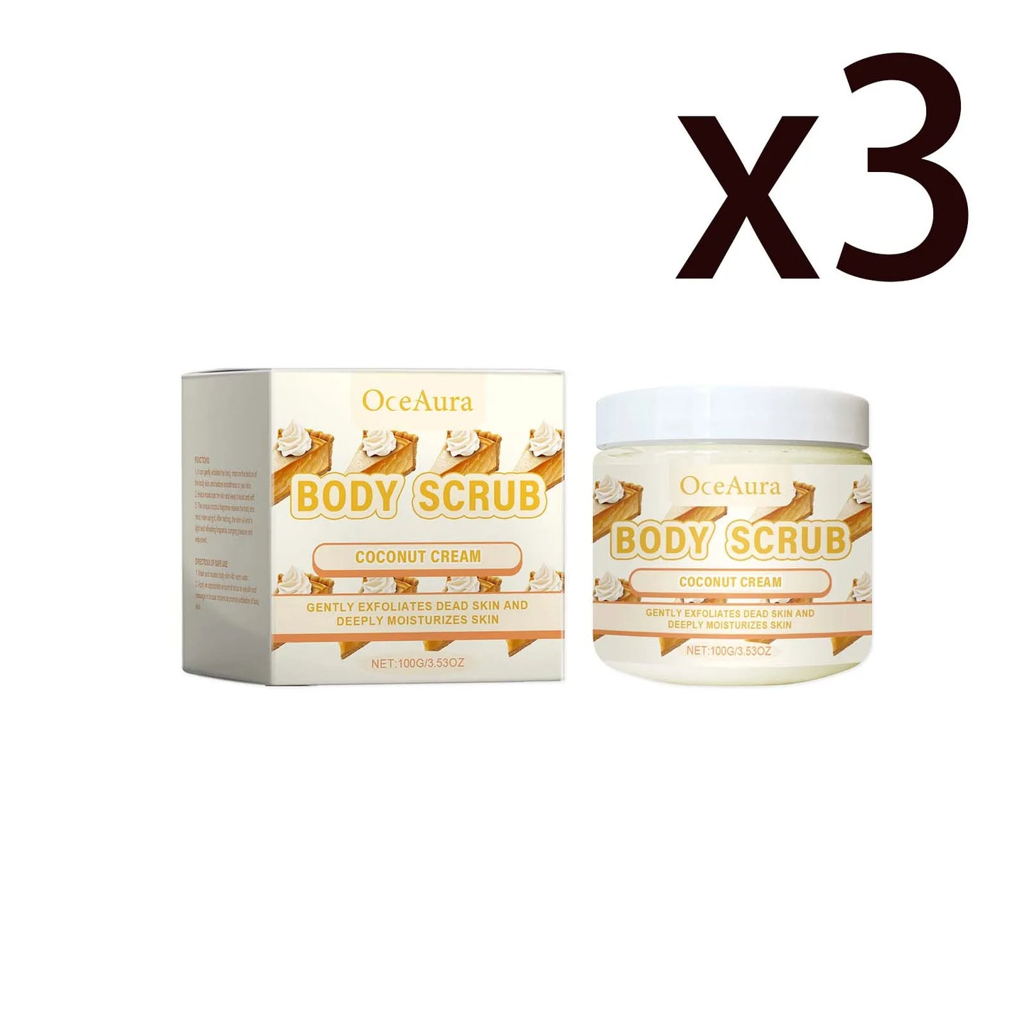 OceAura Coconut Exfoliating Body Scrub | Deep Moisturizing 100g