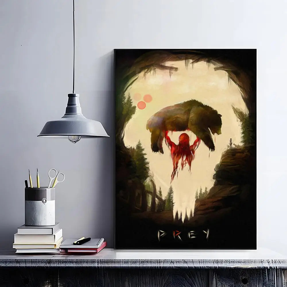 The Predator Movie Poster – HD Self-Adhesive Waterproof Wall Art Movie Wall Poster Peaceful Pleasures Health and Wellness Black15 50X70cmNoframe
