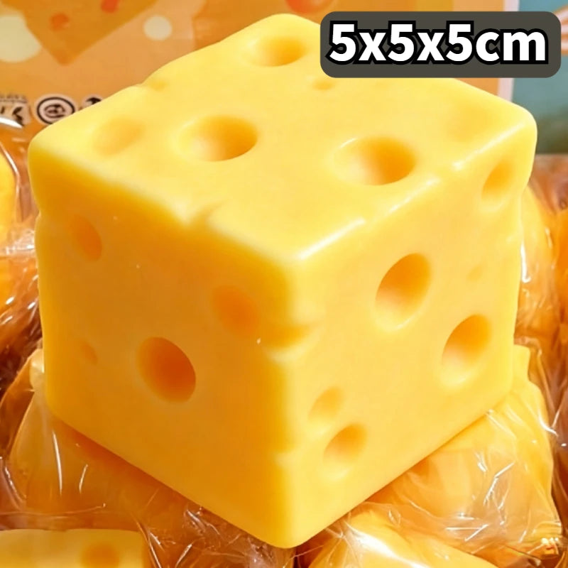 Soft Triangular Square Cheese Squeeze Toy Slow Rebound Thrust Relief Sensory Toy Soft Butter Cheese Fidget Toy Christmas Gift Peaceful Pleasures Health and Wellness Square