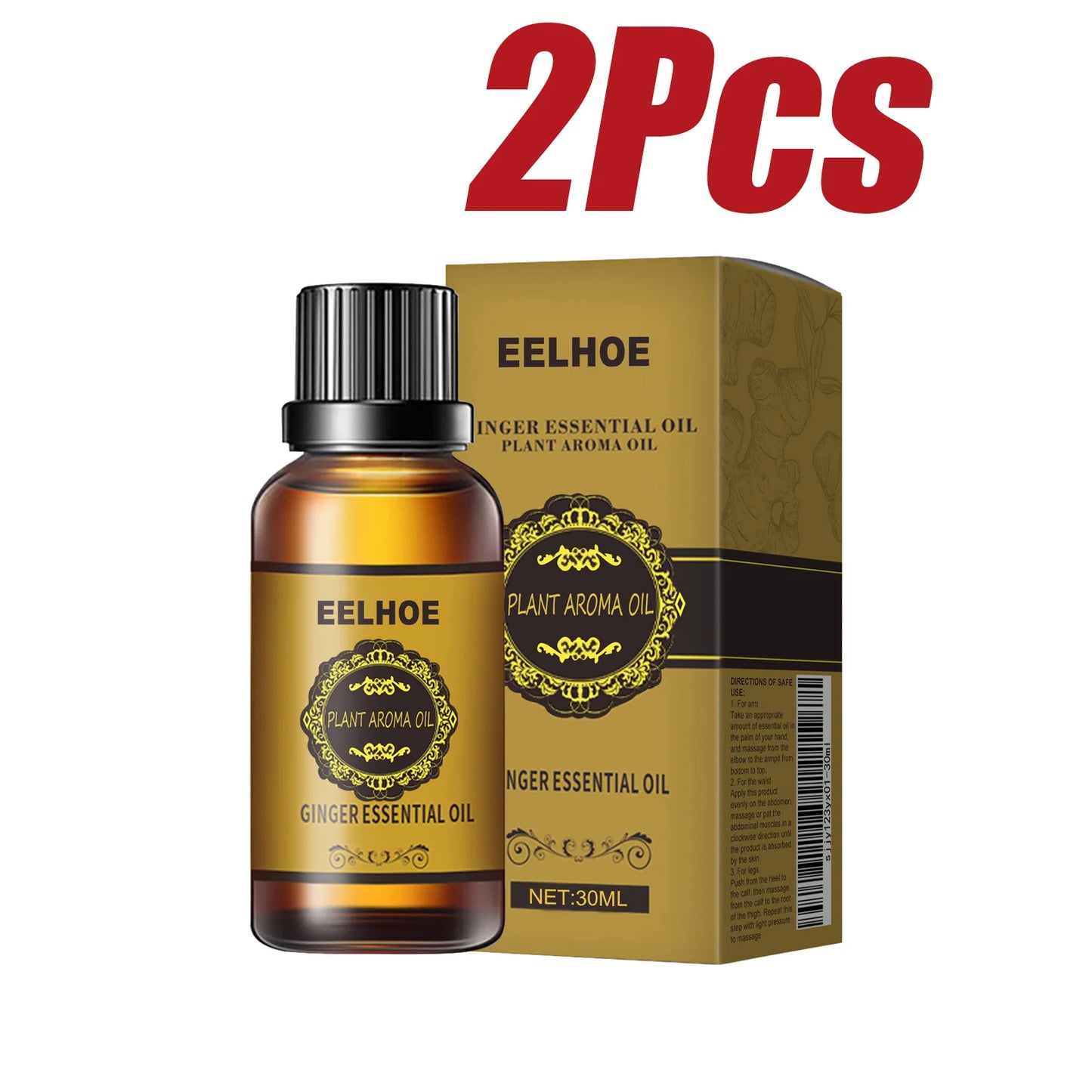 Ginger Essential Oil – Slimming Massage & Anti-Cellulite Oil Peaceful Pleasures Health and Wellness 2 x 30ml Boxed