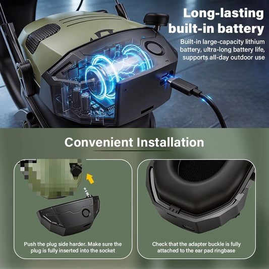 Electronic Shooting Earmuff reduce noise to protect hearing train tactical headphones to strengthen human voice Headset Foldable Peaceful Pleasures Health and Wellness