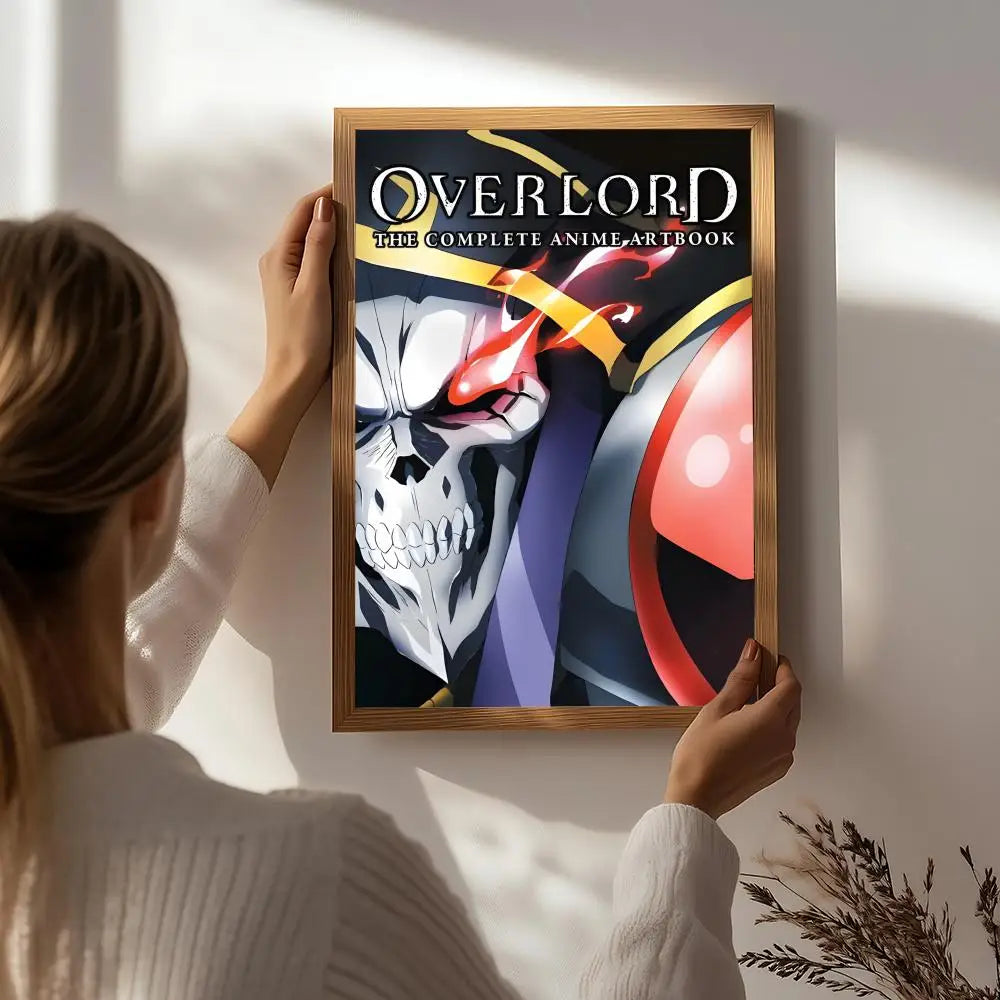 Anime O-OVERLORD Poster HD Self Adhesive Waterproof Wall Art Ideal for Home Office Dorm Bedroom Great Gift Peaceful Pleasures Health and Wellness White4 30X40cmNoframe