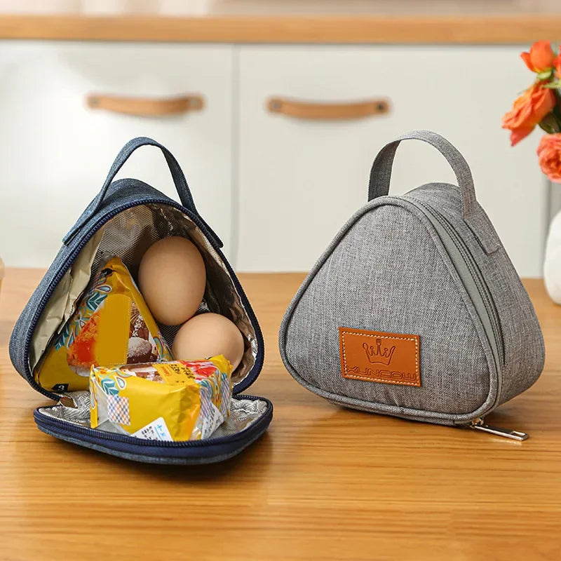 Cute Triangular Insulated Bags Outdoor Snack Pack Lunch Camping Keep Fresh Bento Box Insulated Bags For work and kid's school Peaceful Pleasures Health and Wellness