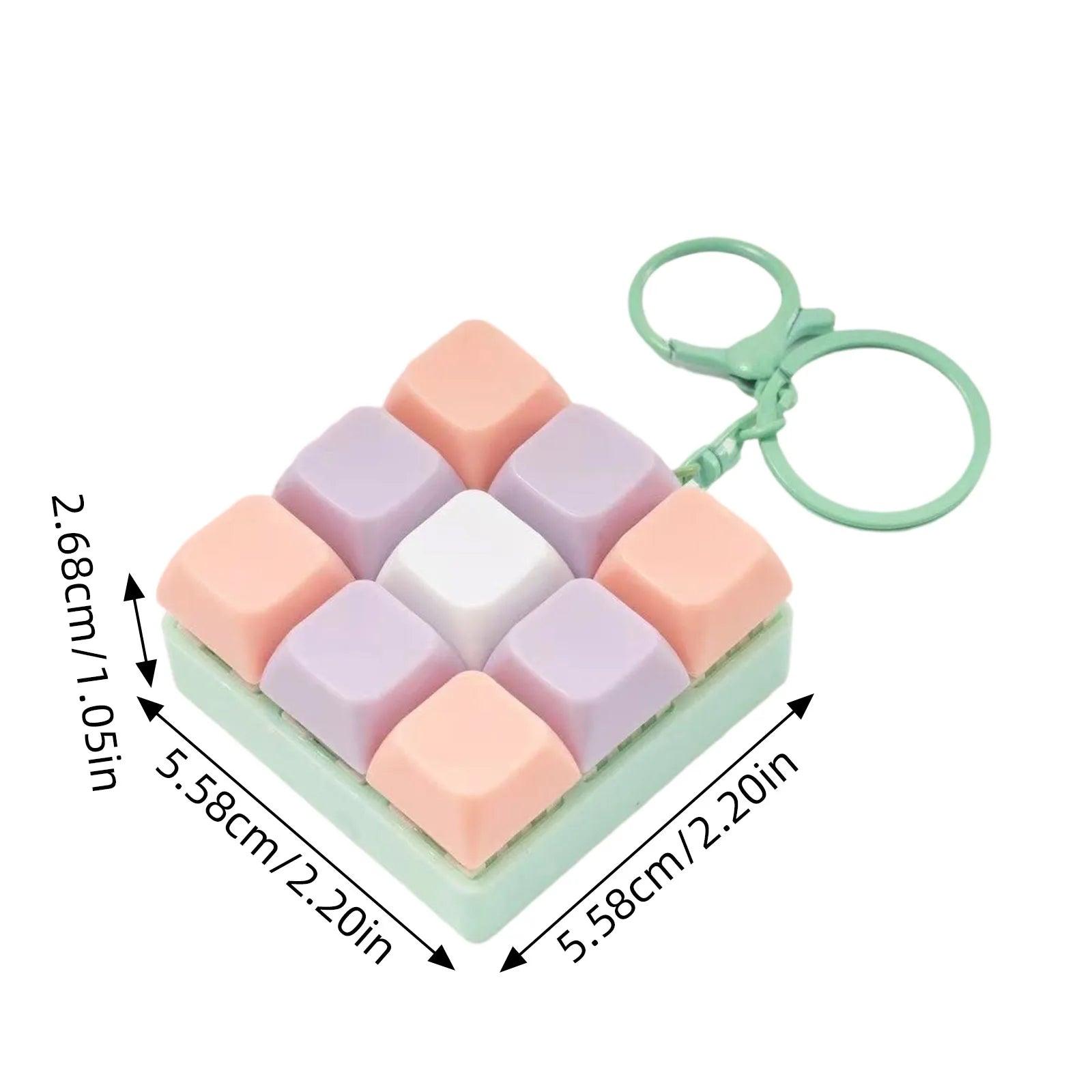 9-Key Fidget Keyboard Keychain Toy | Tactile Sensory Desk Toy Fidget Keychain Toy Peaceful Pleasures Health and Wellness