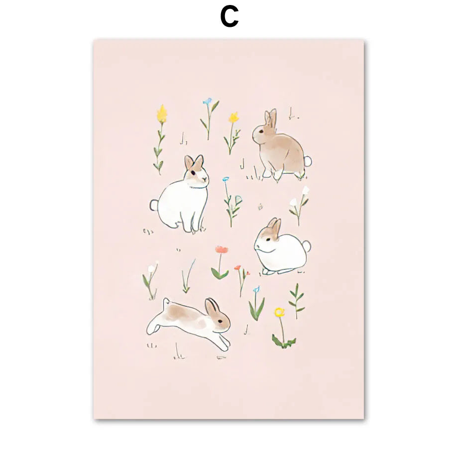 Easter Spring Pastels Minimalist Canvas Wall Art | Nordic Print
