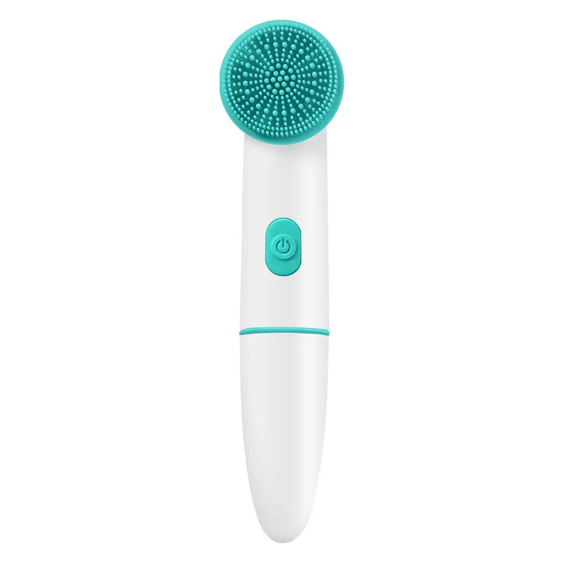 2-in-1 Silicone Facial Cleanser with 2-Speed Sonic Vibration Electric Face Wash Pore Cleansing Brush for Lip Target Area Peaceful Pleasures Health and Wellness light green