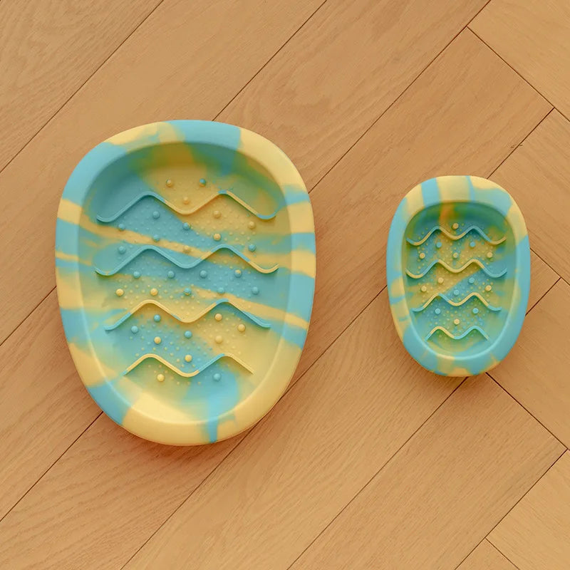 Anti Overturning Slow Eating Silicone Bowl for Cats and Dogs Universal Pet Bowl Anti Slip Small Medium Sized Dogs Anti Choking Peaceful Pleasures Health and Wellness Type C combination