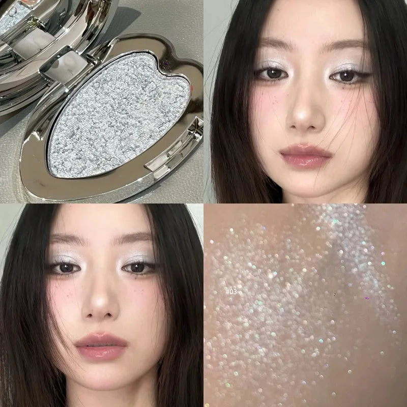 Pearlescent Metallic Glitter Eyeshadow | Shimmer Single Pan
