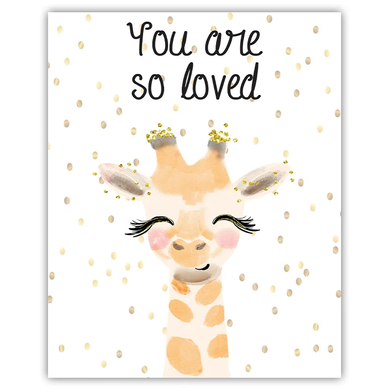 Nursery Animal Canvas Wall Art – Giraffe Bear Elephant Kids Print Nursery Canvas Print Peaceful Pleasures Health and Wellness 04 50x70cm NoFrame China Mainland