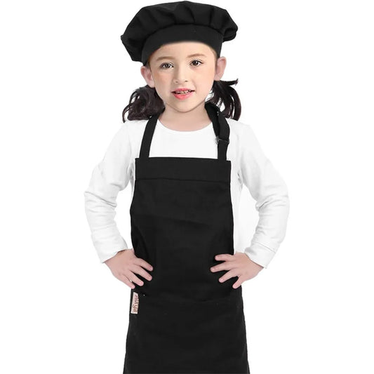 Kids Apron & Chef Hat Set – Cooking, Baking & Art Smock Kids Apron Set Peaceful Pleasures Health and Wellness