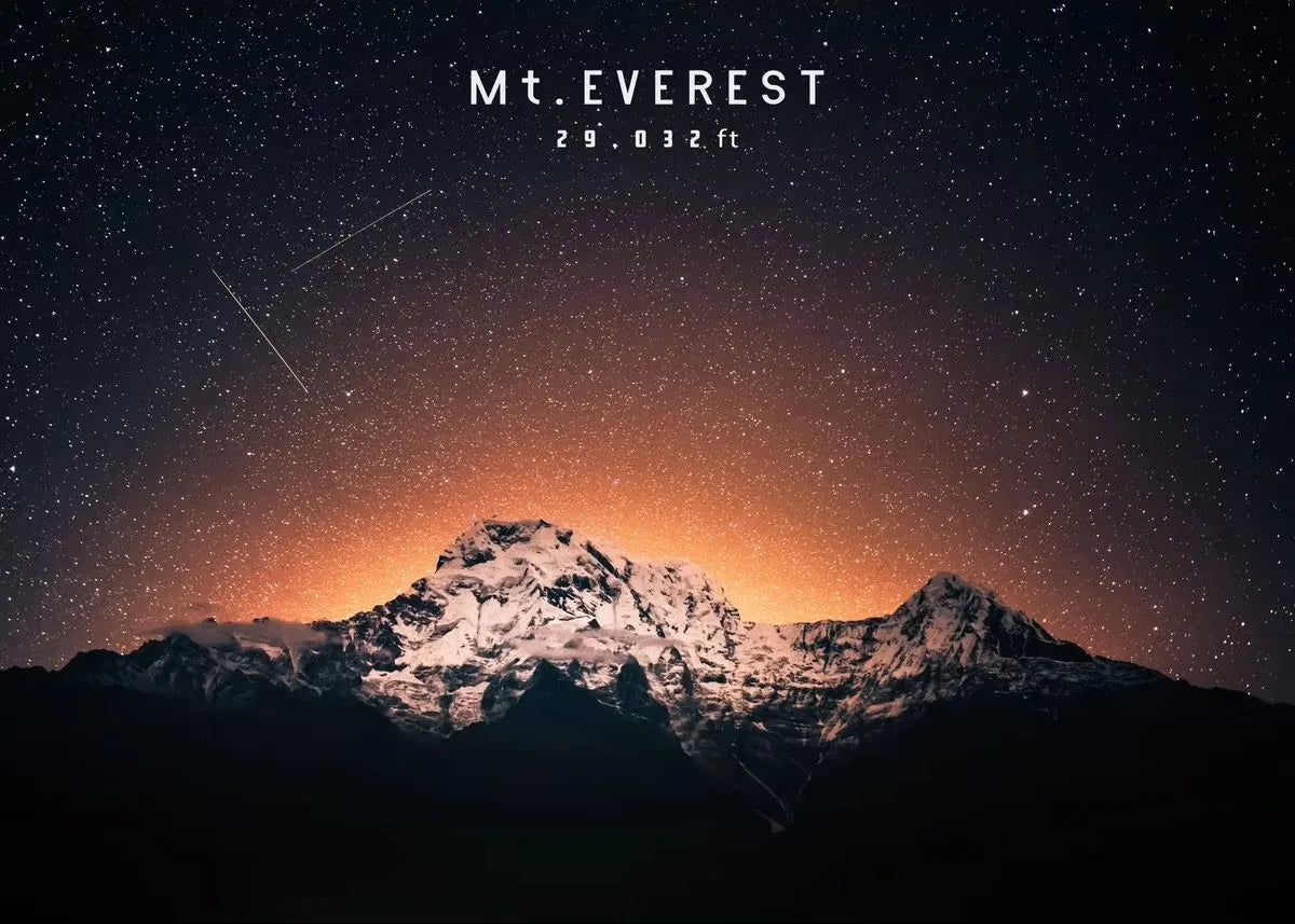 Mount Everest Panoramic Canvas Wall Art | Mountain Print