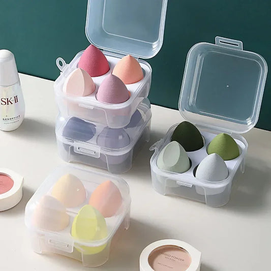 4-Piece Beveled Makeup Sponge Set | Foundation Blending Puffs Makeup Blending Sponge Peaceful Pleasures Health and Wellness