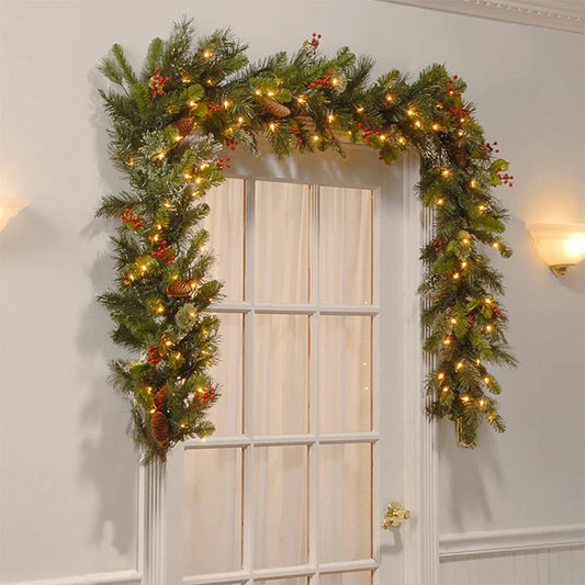 Christmas Red Berry Rattan Garland 180cm/270cm | Holiday Decor Christmas Garland Peaceful Pleasures Health and Wellness