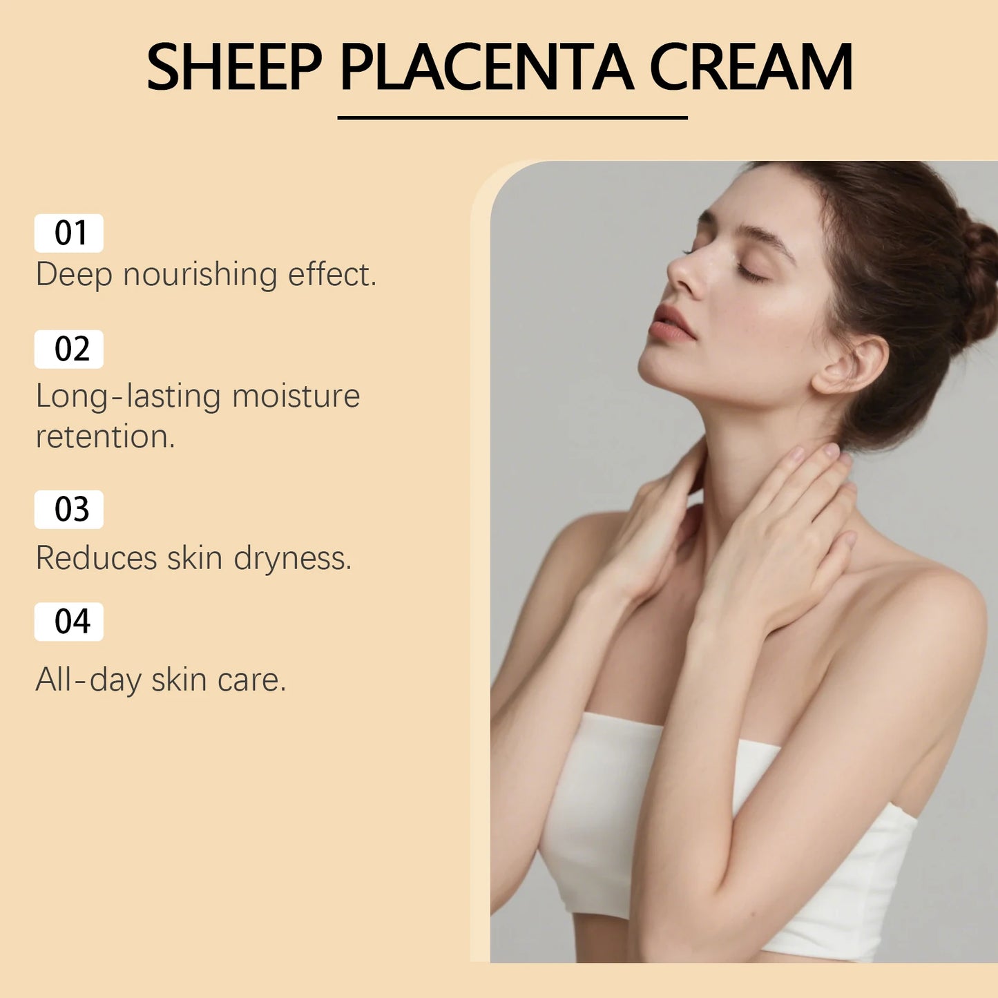 Hydrolyzed Sheep Placenta Cream Firming Lifting Anti-Aging Fade Fine Lines Nourishing Soothing Anti-Wrinkle Facial Cream Skincar Peaceful Pleasures Health and Wellness