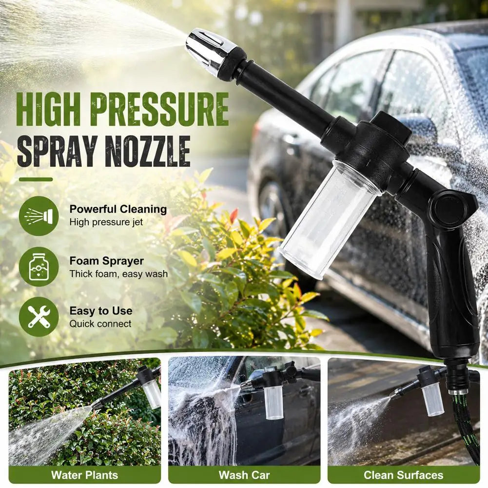 High Pressure Car Wash Gun, RV Cleaning Foam Kettle, Garden Hose Nozzle Shower Multi Watering Tool Peaceful Pleasures Health and Wellness