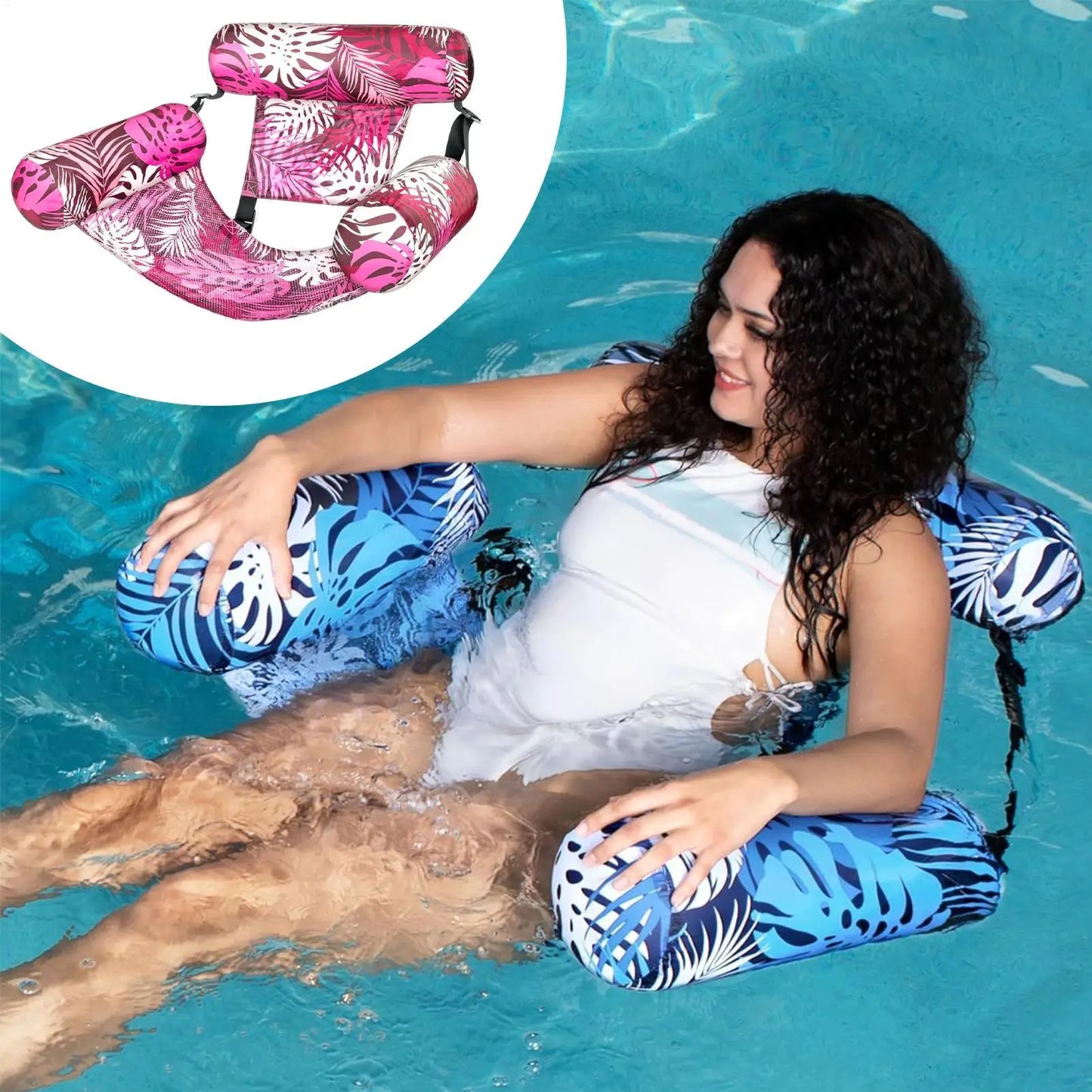 Inflatable Floating Pool Lounger – Foldable Adult Pool Float