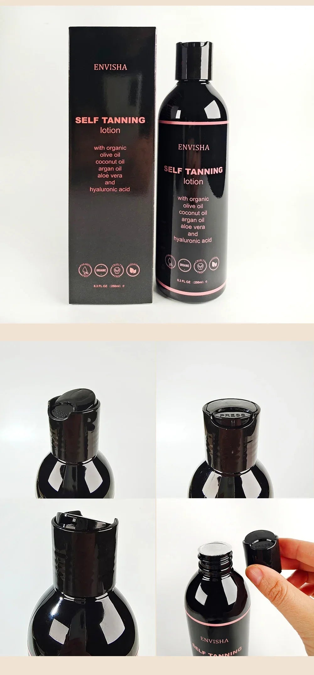 ENVISHA Organic Self Tanning Lotion – 300ml Self Tanner ENVISHA