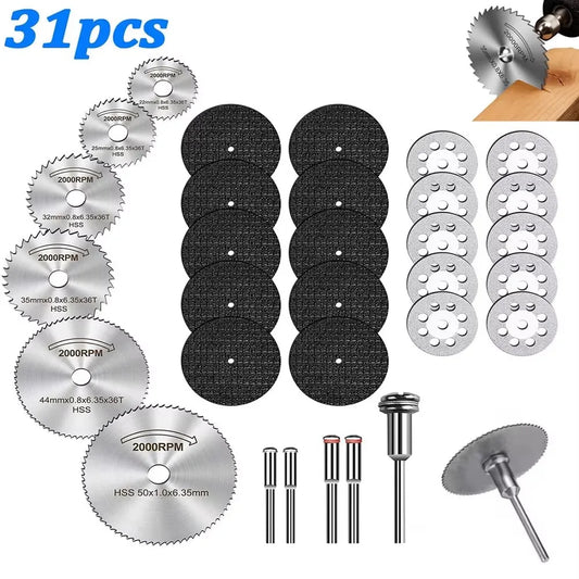 Rotating Tool Cutting Wheel Including HSS Circular Saw Blades Resin Peaceful Pleasures Health and Wellness 31PCS