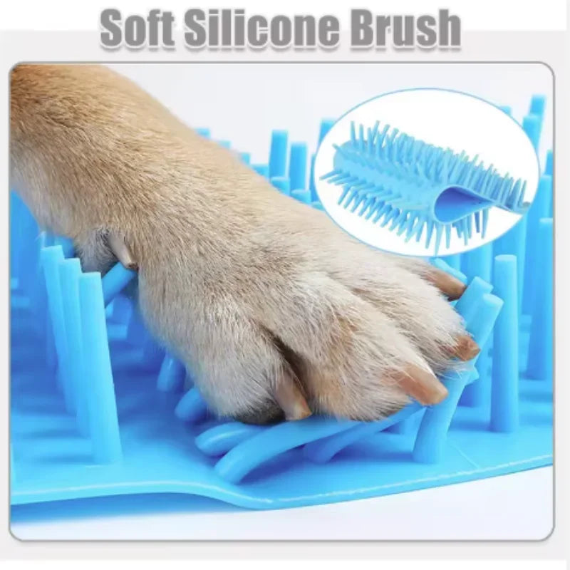 Portable Pet Paw Cleaner – Silicone Foot Washer & Towel Bucket