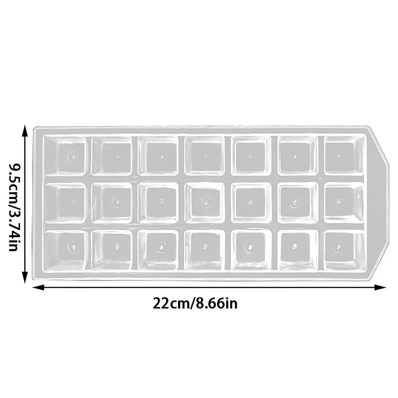 21-Grid Reusable Ice Cube Tray | Food-Grade PP Freezer Mold