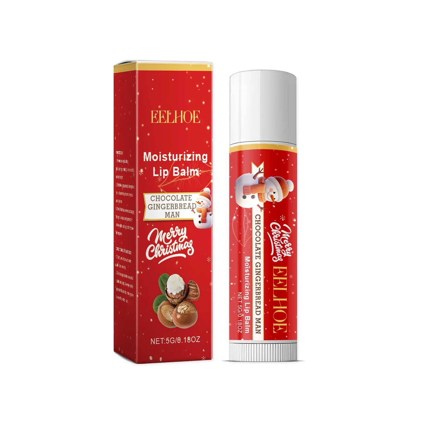 Christmas Lip Balm Set Moisturizing Lip Care Repair Dry Chapped Lips Nourishing Holiday Gift Autumn Winter Lip Care Peaceful Pleasures Health and Wellness Red